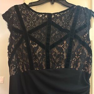 Betsy & Adam Black and Tan Dress